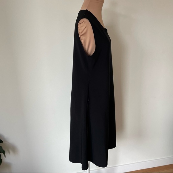Norma Kamali Sleeveless Crewneck 4-Way Stretch Poly Lycra A-Line Swing Dress M - Picture 5 of 12